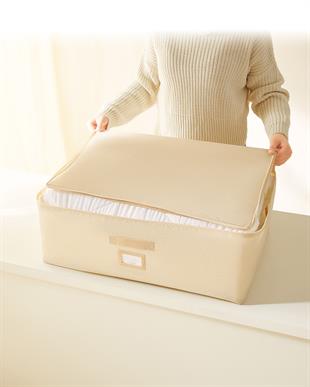 4lü Bej Balıksırtı Baza Altı Hurç Set 2 Adet 62 x 46 x 22 / 2 Adet 74 x 46 x 22 cm