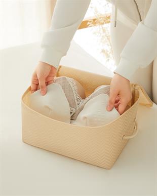 4lü Bej Balıksırtı Hurç Set 2 Adet 30 x 22 x 18 / 2 Adet 52 x 28 x 21 cm