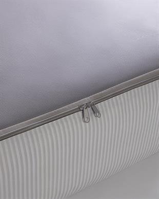 4lü Büyük Boy Gri Çizgili Stuff & Things Baza Altı Hurç Set 62 x 46 x 22 cm