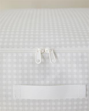 4lü Büyük Boy Gri Pötikare Baza Altı Hurç Set 62 x 46 x 22 cm