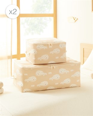4lü Çocuk Odası Sevimli Balina Hurç Set 2 Adet 30 x 22 x 18 / 2 Adet 52 x 28 x 21 cm