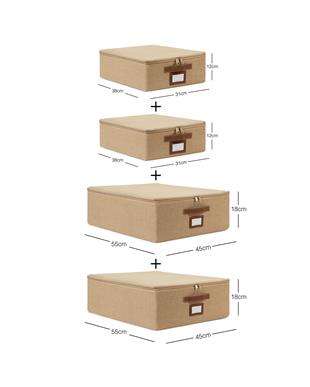 4lü Jüt Destekli Hurç Set 2 Adet 31 x 38 x 12 + 45 x 55 x 18 cm