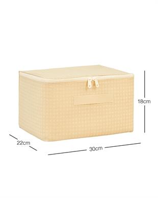 4lü Küçük Boy Bej Pötikare Hurç Set 30 x 22 x 18 cm