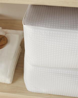 4lü Mega Boy Gri Pötikare Baza Altı Hurç Set 74 x 46 x 22 cm