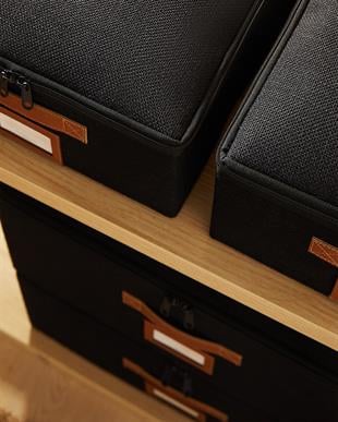 4lü Siyah Renk Jüt Destekli Kutu Hurç Set 2 Adet 31 x 38 x 12 + 45 x 55 x 18 cm