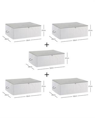 5li Orta Boy Gri Çizgili Stuff & Things Hurç Set 52 x 28 x 21 cm