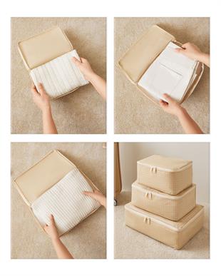 6lı Bej Pötikare Bavul İçi Düzenleyici Set