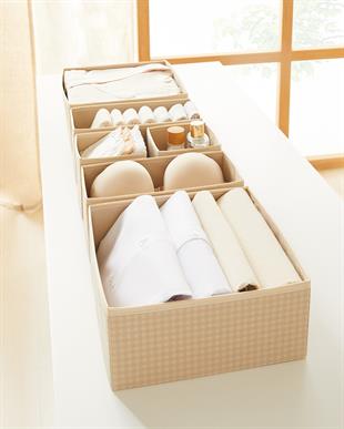 6lı Bej Pötikare Çekmece İçi Düzenleyici Kutu 2 Adet 28 x 28 x 13 / 2 Adet 28 x 13 x 13 / 2 Adet 14 x 14 x 13 cm