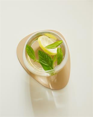 4lü Bej/Taş Renk Suni Deri Bardak Altlığı 13 x 11.5 cm