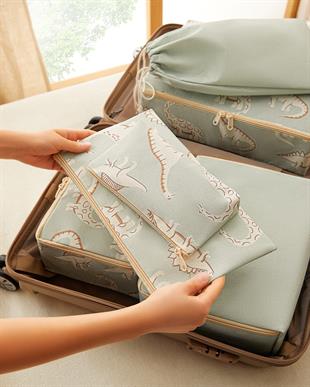 6lı Çocuk Odası Dinozor Bavul İçi Düzenleyici Set