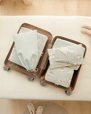 6lı Çocuk Odası Dinozor Bavul İçi Düzenleyici Set