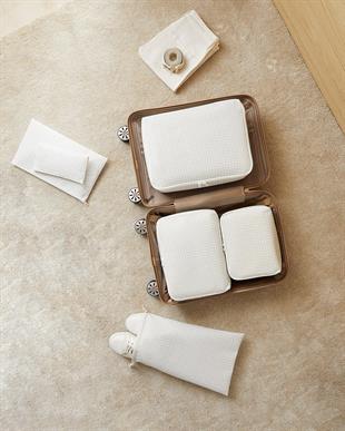 6lı Gri Pötikare Bavul İçi Düzenleyici Set