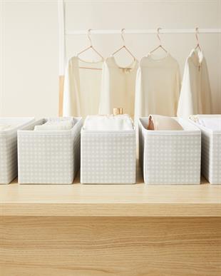 6lı Gri Pötikare Çekmece İçi Düzenleyici Kutu 2 Adet 28 x 28 x 13 / 2 Adet 28 x 14 x 13 / 2 Adet 14 x 14 x 13 cm