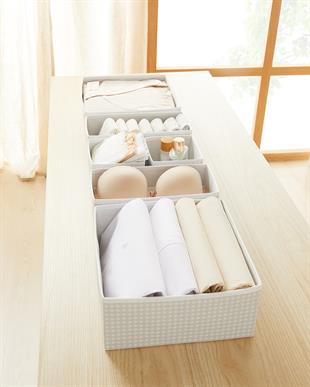 6lı Gri Pötikare Çekmece İçi Düzenleyici Kutu 2 Adet 28 x 28 x 13 / 2 Adet 28 x 14 x 13 / 2 Adet 14 x 14 x 13 cm