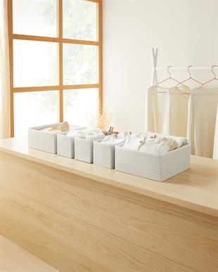 6lı Gri Pötikare Çekmece İçi Düzenleyici Kutu 2 Adet 28 x 28 x 13 / 2 Adet 28 x 14 x 13 / 2 Adet 14 x 14 x 13 cm