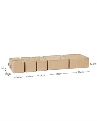 6lı Jüt Keten Kumaş Çekmece İçi Düzenleyici Kutu 2 Adet 28 x 28 x 13 / 2 Adet 28 x 14 x 13 / 2 Adet 14 x 14 x 13 cm