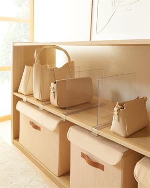 6lı Şeffaf Akrilik Çanta Raf Düzenleyici 20 x 30 x 0.29 cm