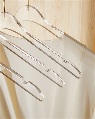 6lı Şeffaf Akrilik Giysi Askısı 21.5 x 38.5 x 1 cm