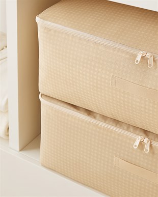 8li Mega Boy Bej Pötikare Baza Altı Hurç Set 74 x 46 x 22 cm