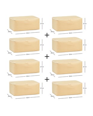 8li Orta Boy Bej Pötikare Hurç Set 52 x 28 x 21 cm