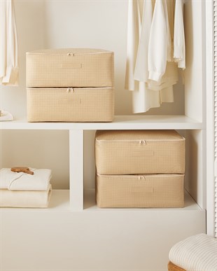 8li Orta Boy Bej Pötikare Hurç Set 52 x 28 x 21 cm