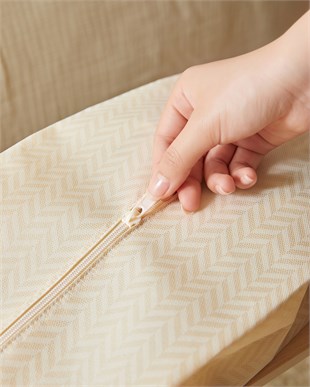 Bej Balıksırtı Ayakkabı Düzenleyici Taşıma Çantası 22 x 40 x 9 cm