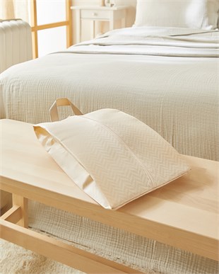 Bej Balıksırtı Ayakkabı Düzenleyici Taşıma Çantası 22 x 40 x 9 cm