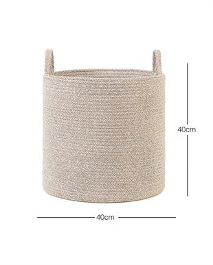 Bej Kırçıllı Pamuklu Halat Sepet 40 x 40 cm