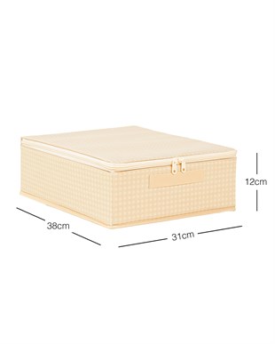 Bej Pötikare Destekli Kutu Hurç 31 x 38 x 12 cm
