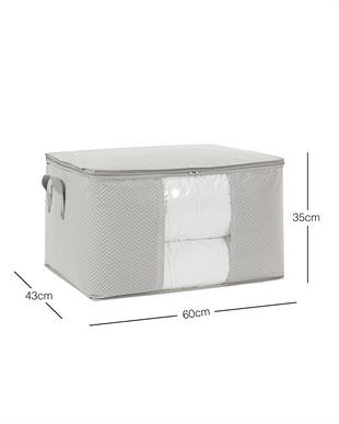 Büyük Boy Pvc Pencereli Gri Balıksırtı Hurç 60 x 43 x 35 cm