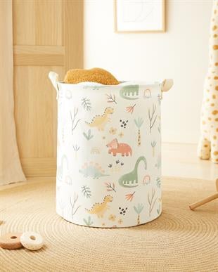 Çocuk Odası Dinozor Desenli Oyuncak Sepeti 33 x 40 cm
