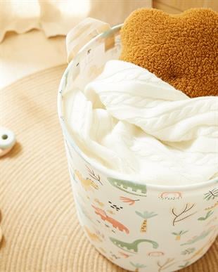 Çocuk Odası Dinozor Desenli Oyuncak Sepeti 33 x 40 cm