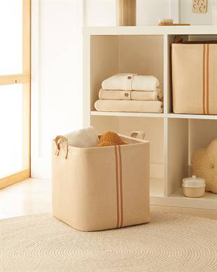 Çocuk Odası Jüt Keten Kumaş Sepet 30 x 30 x 30 cm