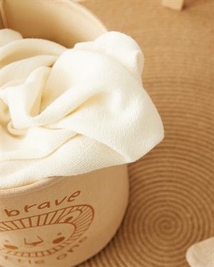 Çocuk Odası Sevimli Aslan Jüt Keten Kumaş Oyuncak Sepeti 33 x 40 cm