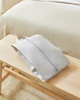 Gri Balıksırtı Ayakkabı Düzenleyici Taşıma Çantası 22 x 40 x 9 cm