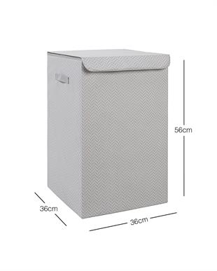 Gri Balıksırtı Çamaşır Kutusu 36 x 36 x 56 cm