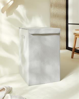 Gri Balıksırtı Çamaşır Kutusu 36 x 36 x 56 cm