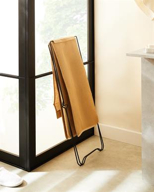 Katlanabilir Bölmeli Siyah Metal Destekli Naturel Jüt Çamaşır Sepeti 44 x 29.5 x 63 cm