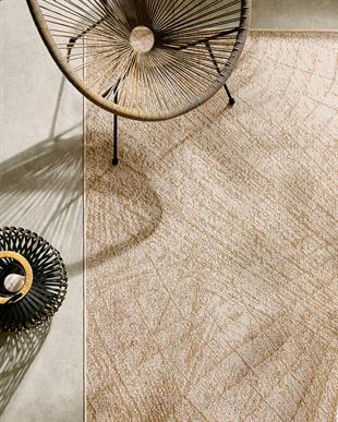 Leke Tutmaz İç Dış Mekan Bej Renk Desenli Halı Kilim 120 x 180 cm