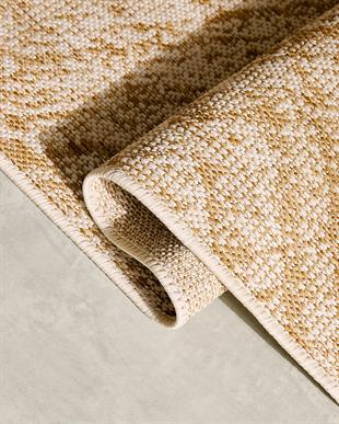 Leke Tutmaz İç Dış Mekan Bej Renk Desenli Halı Kilim 160 x 230 cm