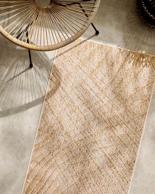 Leke Tutmaz İç Dış Mekan Bej Renk Desenli Halı Kilim 80 x 150 cm