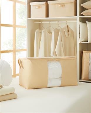 Mega Boy Pvc Pencereli Bej Balıksırtı Hurç 75 x 40 x 40 cm