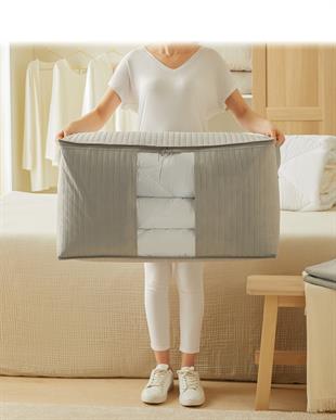 Mega Boy Pvc Pencereli Gri Renk Kapitone Hurç 75 x 40 x 40 cm