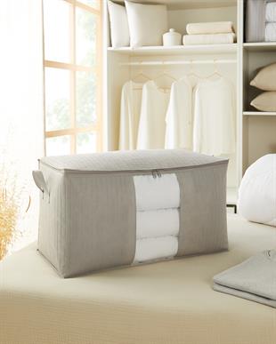 Mega Boy Pvc Pencereli Gri Renk Kapitone Hurç 75 x 40 x 40 cm