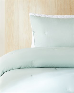 Nakışlı Mint Çift Kişilik Yatak Örtüsü Seti 1 Adet 250 x 230 / 2 Adet 50 x 70 cm
