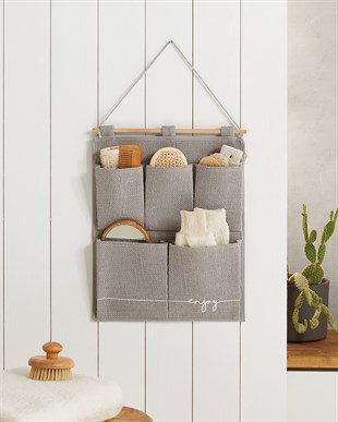 2 Katlı Gri Renk Enjoy Jüt Duvar Tipi Düzenleyici 35 x 45 cm