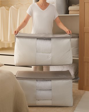 2li Mega Boy Pvc Pencereli Stuff & Things Gri Çizgili Hurç Set