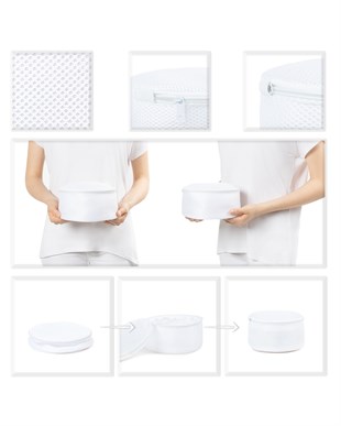 3lü Beyaz Renk İç Çamaşırı Yıkama Filesi Set