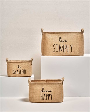 3lü Jüt Sepet Set