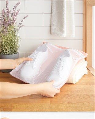 3lü Pembe Renk Ayakkabı Yıkama Filesi Set